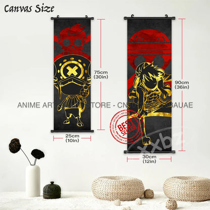 ONE PIECE Hanging Painting Anime Poster Canvas Nami Scroll Picture Zoro Wall Art Nico Robin Home Decor Sanji Stickers Gift Mural