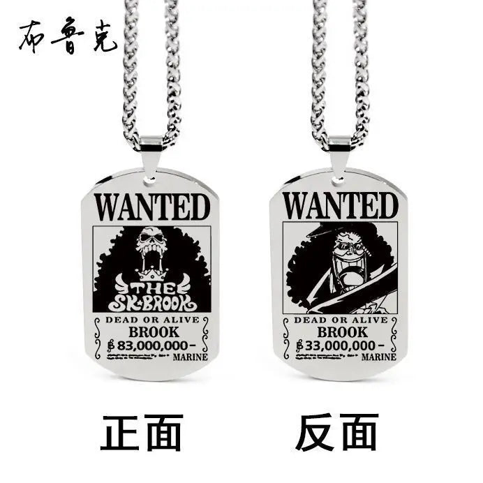 Anime One Piece Necklace Luffy Ace Chopper Zoro Sanji Wanted Pendant Men Women Couples Necklace Fashion Accessories Xmas gift - One Piece Merchandise - Free Shipping Buy Now