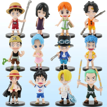 12 Teile/satz Anime One Piece Figuren PVC Action Modell Puppen Spielzeug Niedlich Luffy Nami Zoro Sammlung Brinquedos Vollen Satz Heißer Verkauf