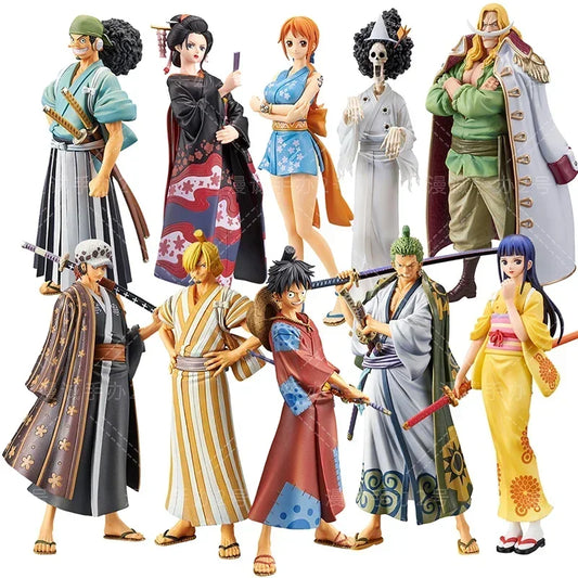 18 cm One Piece Anime Figur Luffy Zoro Chopper Nami Actionfigur Land of Wano Spielzeug für Kinder Geschenk Sammlermodell Ornamente