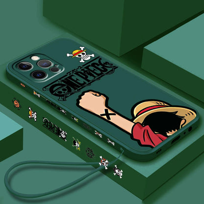 Anime One Piece Sanji Soft TPU Cover For iPhone 16 15 14 13 12 11 Pro Max Plus Left Rope Shockproof Liquid Phone Case