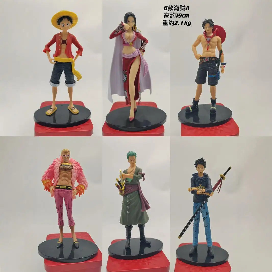 Hochwertiger billiger Verkauf Anime One Piece Luffy Zoro Nami Sanji Franky Shanks Boa Kinderfiguren PVC-Modell Spielzeug 16-18 cm