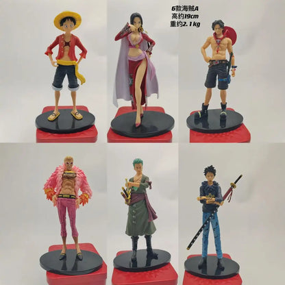 Hochwertiger billiger Verkauf Anime One Piece Luffy Zoro Nami Sanji Franky Shanks Boa Kinderfiguren PVC-Modell Spielzeug 16-18 cm
