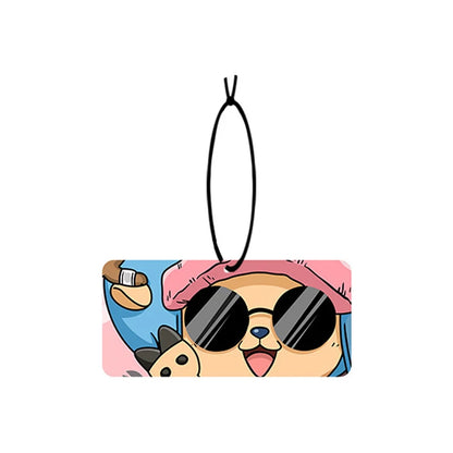 Lot de 2 désodorisants pour rétroviseur de voiture One Piece Luffy Tony Chopper, pendentifs de parfum à suspendre, accessoires de décoration d'intérieur pour voiture