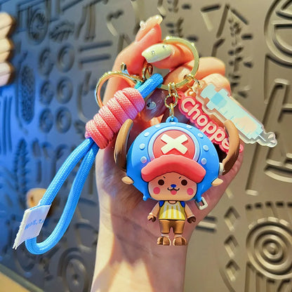 Porte-clés dessin animé One Piece, créatif, Luffy, Usopp, Nami, Chopper, Roronoa, Zoro, Sanji, poupée, porte-clés, décoration de sac de voiture, pendentif