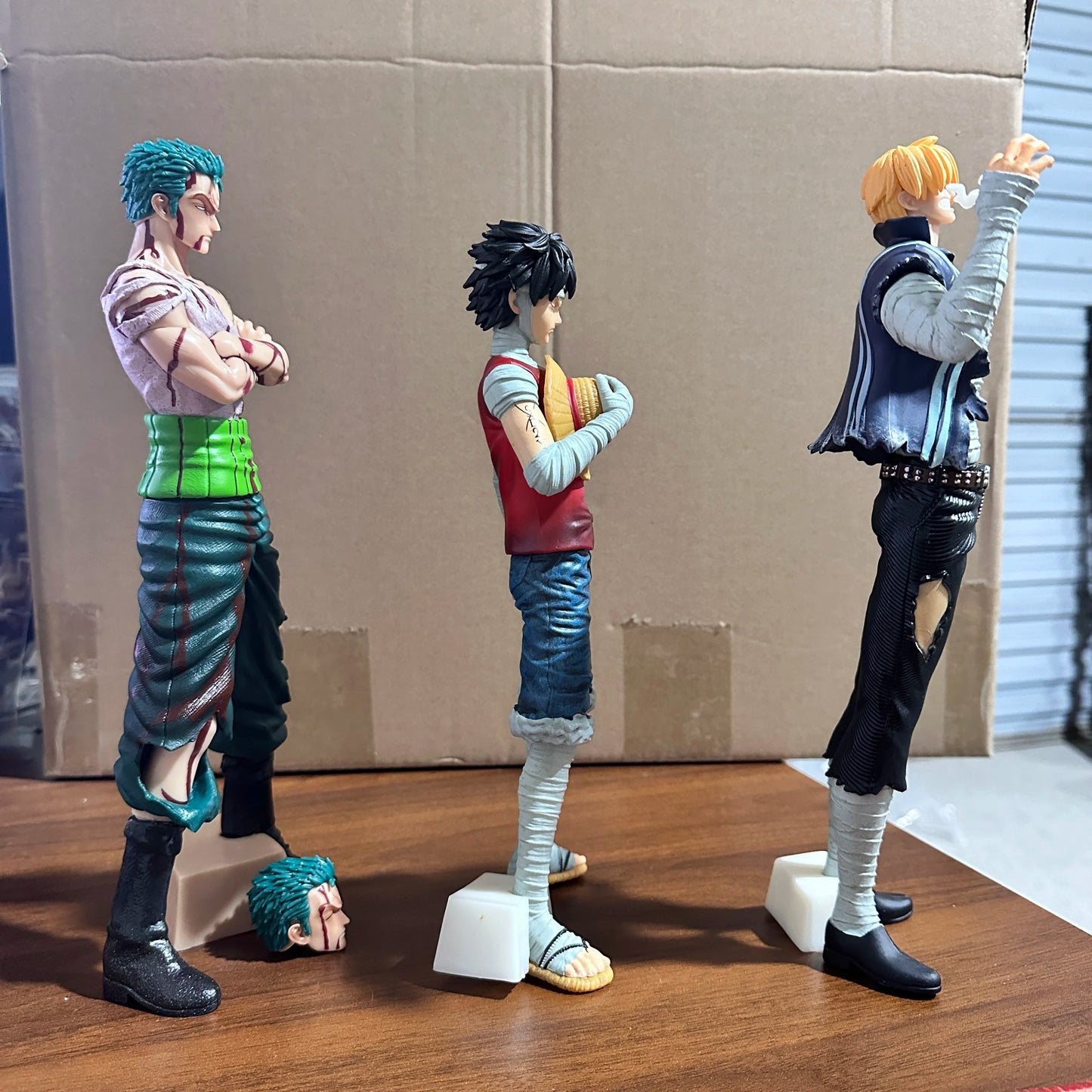 30 cm One Piece Anime Actionfigur Roronoa Zoro Vinsmoke Sanji Standhaltung PVC Statue Figurine Modellsammlung Jungen Spielzeug Geschenke
