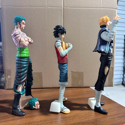 30 cm One Piece Anime Actionfigur Roronoa Zoro Vinsmoke Sanji Standhaltung PVC Statue Figurine Modellsammlung Jungen Spielzeug Geschenke