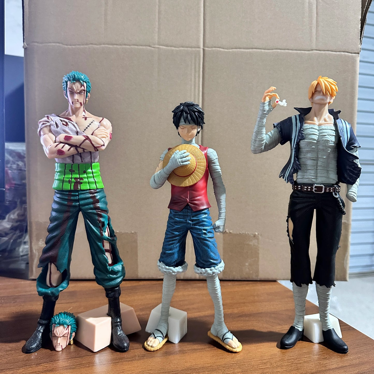 30 cm One Piece Anime Actionfigur Roronoa Zoro Vinsmoke Sanji Standhaltung PVC Statue Figurine Modellsammlung Jungen Spielzeug Geschenke
