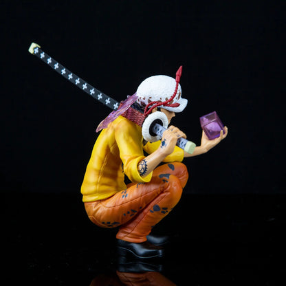 Cartoon Anime One Piece Trafalgar D Water Law Action Figure Squatting Take Knife PVC Manga Statue Figurine Collectible Model Toy - One Piece Merchandise - Free Shipping Buy Now