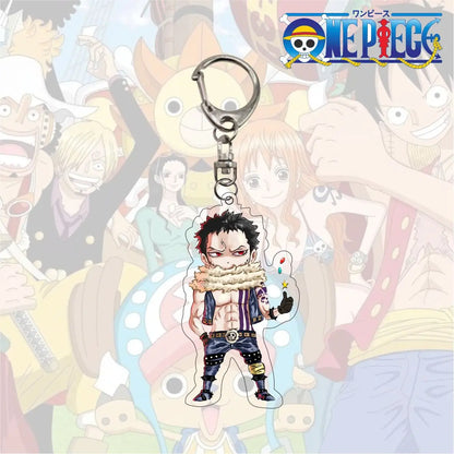 Anime One Piece Trafalgar Law Charlotte Katakuri Nico Robin Nami Chopper Lysop Acryl Schlüsselanhänger Schlüsselanhänger Anhänger Figur Geschenke