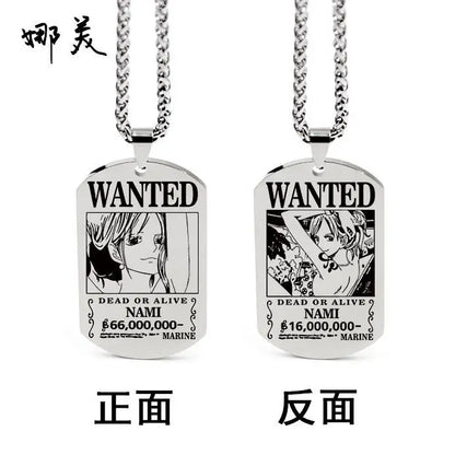 Anime One Piece Necklace Luffy Ace Chopper Zoro Sanji Wanted Pendant Men Women Couples Necklace Fashion Accessories Xmas gift - One Piece Merchandise - Free Shipping Buy Now