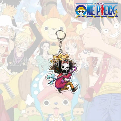 Anime One Piece Trafalgar Law Charlotte Katakuri Nico Robin Nami Chopper Lysop Acryl Schlüsselanhänger Schlüsselanhänger Anhänger Figur Geschenke
