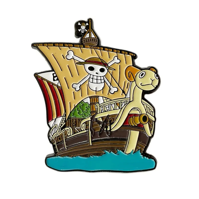 One Piece Cartoon Hartemaille-Anstecknadel Luffy Zoro Sanji Law Abzeichen Brosche Rucksack Hut Emaille-Anstecknadeln Accessoires Geschenk für Freunde Fans