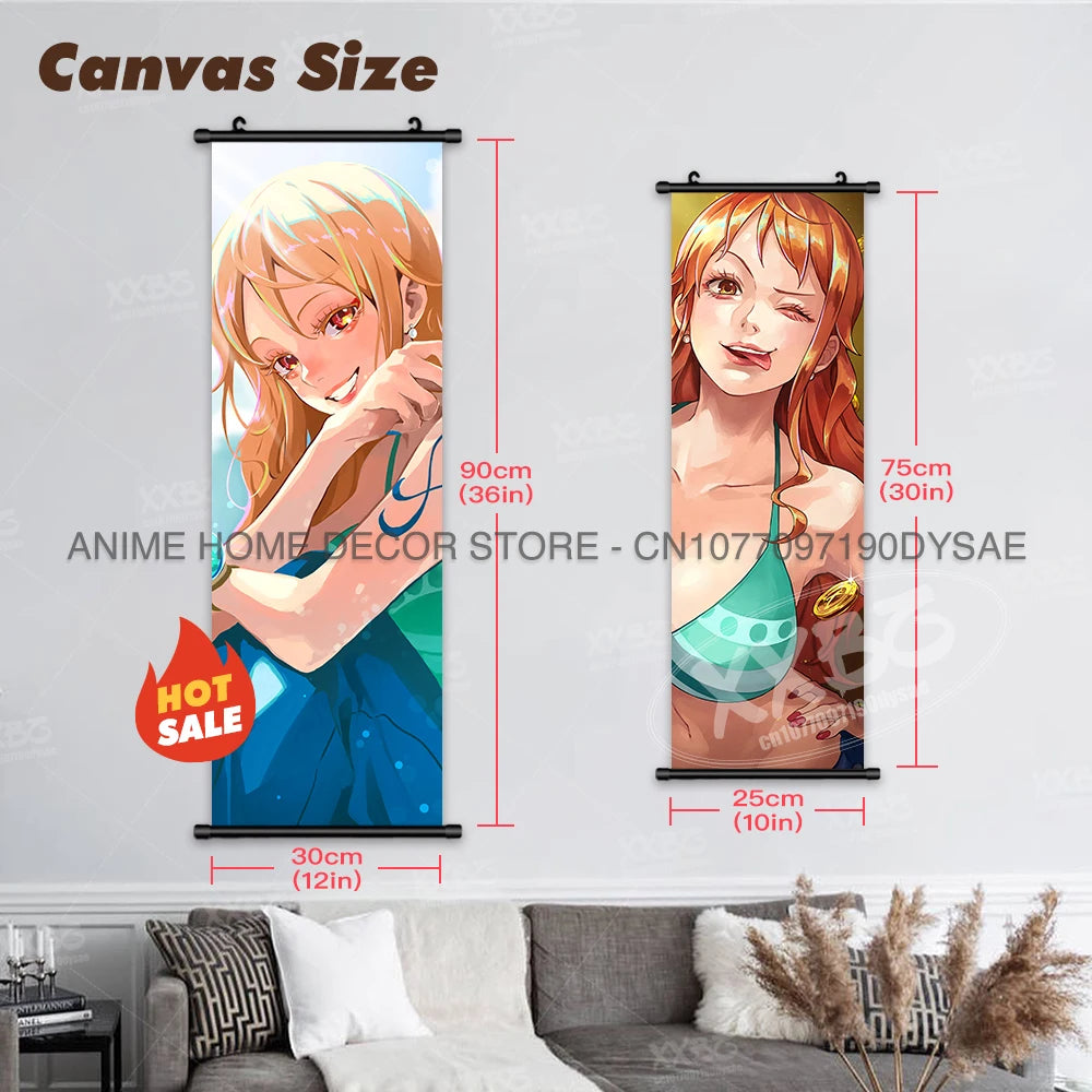 ONE PIECE Poster Anime Shirahoshi Hanging Paintings Vivi Home Decor Boa Hancock Wall Art Nico Robin Scroll Picture Nami Mural - One Piece Merchandise - Free Shipping Buy Now