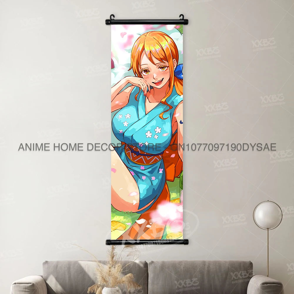 ONE PIECE Poster Anime Shirahoshi Hanging Paintings Vivi Home Decor Boa Hancock Wall Art Nico Robin Scroll Picture Nami Mural - One Piece Merchandise - Free Shipping Buy Now