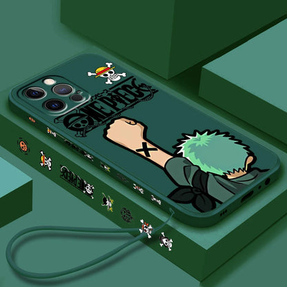 Anime One Piece Sanji Soft TPU Cover For iPhone 16 15 14 13 12 11 Pro Max Plus Left Rope Shockproof Liquid Phone Case