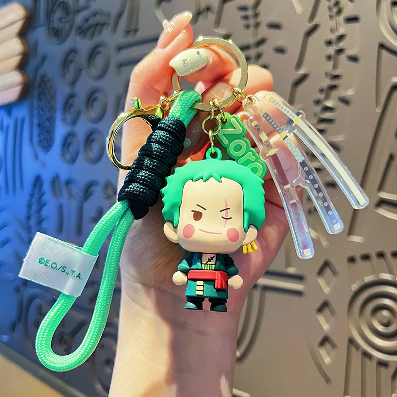 Porte-clés dessin animé One Piece, créatif, Luffy, Usopp, Nami, Chopper, Roronoa, Zoro, Sanji, poupée, porte-clés, décoration de sac de voiture, pendentif