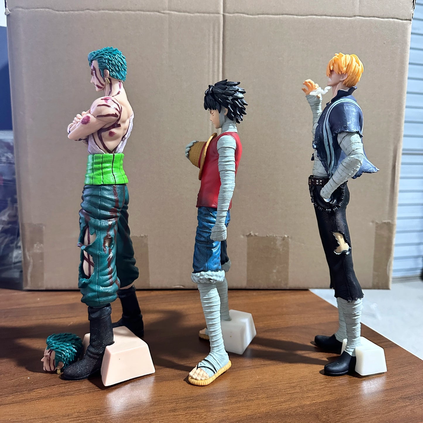30 cm One Piece Anime Actionfigur Roronoa Zoro Vinsmoke Sanji Standhaltung PVC Statue Figurine Modellsammlung Jungen Spielzeug Geschenke
