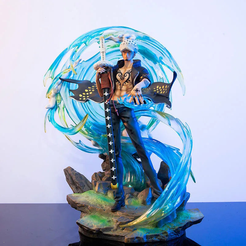 41 cm ONE PIECE Anime Figuren Trafalgar D. Water Law Phantom kann Licht ausstrahlen Sammlung Actionfigur Statue Modell Puppe Geschenk Spielzeug