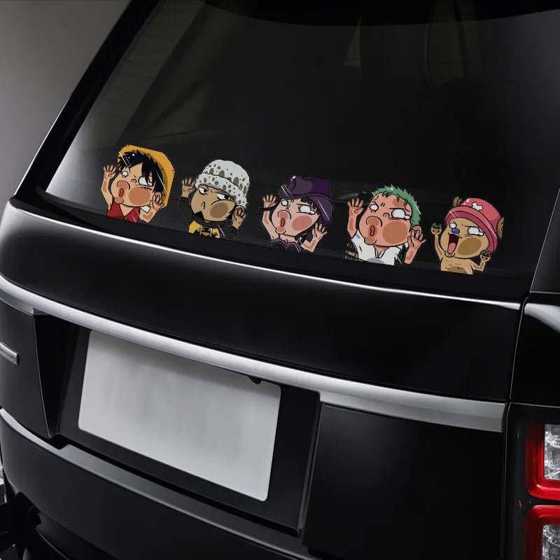 1 autocollant en vinyle One Piece Luffy, dessin animé amusant, pour fenêtre de voiture, ordinateur portable, bouteille d'eau, PVC