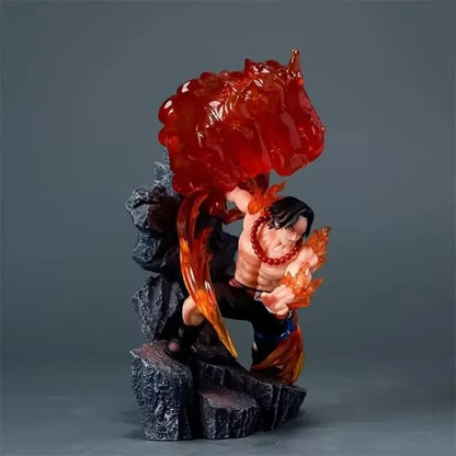 One Piece Anime Figuren Ace 18cm Figur Portgas D Ace Feuerfaust Action Statue PVC Modell Puppe Sammlerstück Zimmer Decora Spielzeug Geschenke