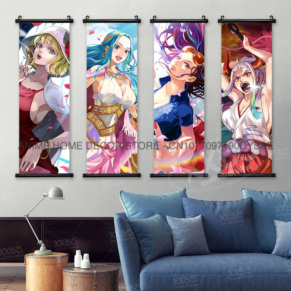 ONE PIECE Poster Anime Shirahoshi Hanging Paintings Vivi Home Decor Boa Hancock Wall Art Nico Robin Scroll Picture Nami Mural - One Piece Merchandise - Free Shipping Buy Now