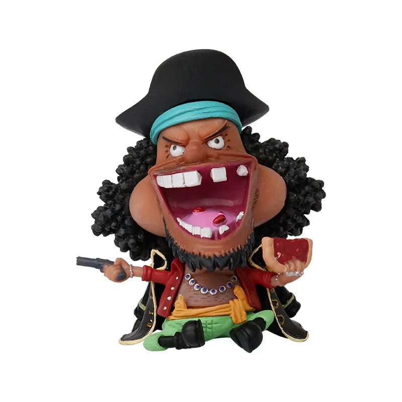 8-10cm Anime Figur One Piece Monkey D Luffy Roronoa Zoro Kawaii Spielzeug Q-Version Figural Nendoroid Auto Dekoration PVC Modell Geschenk