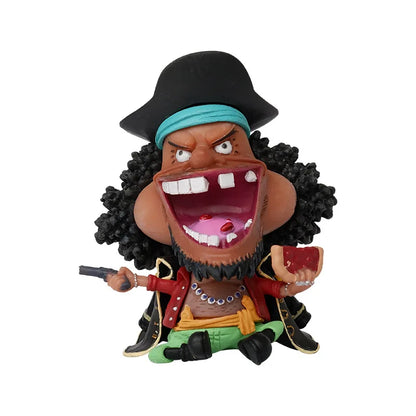 8-10cm Anime Figur One Piece Monkey D Luffy Roronoa Zoro Kawaii Spielzeug Q-Version Figural Nendoroid Auto Dekoration PVC Modell Geschenk