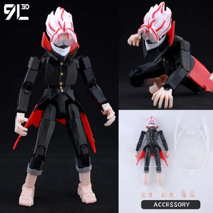 9L 3D-gedruckte Roronoa Zoro One Piece Lucky Dummy, 13 bewegliche Shapeshift-Actionfiguren, Schaufensterpuppen-Spielzeug für Anime-Liebhaber