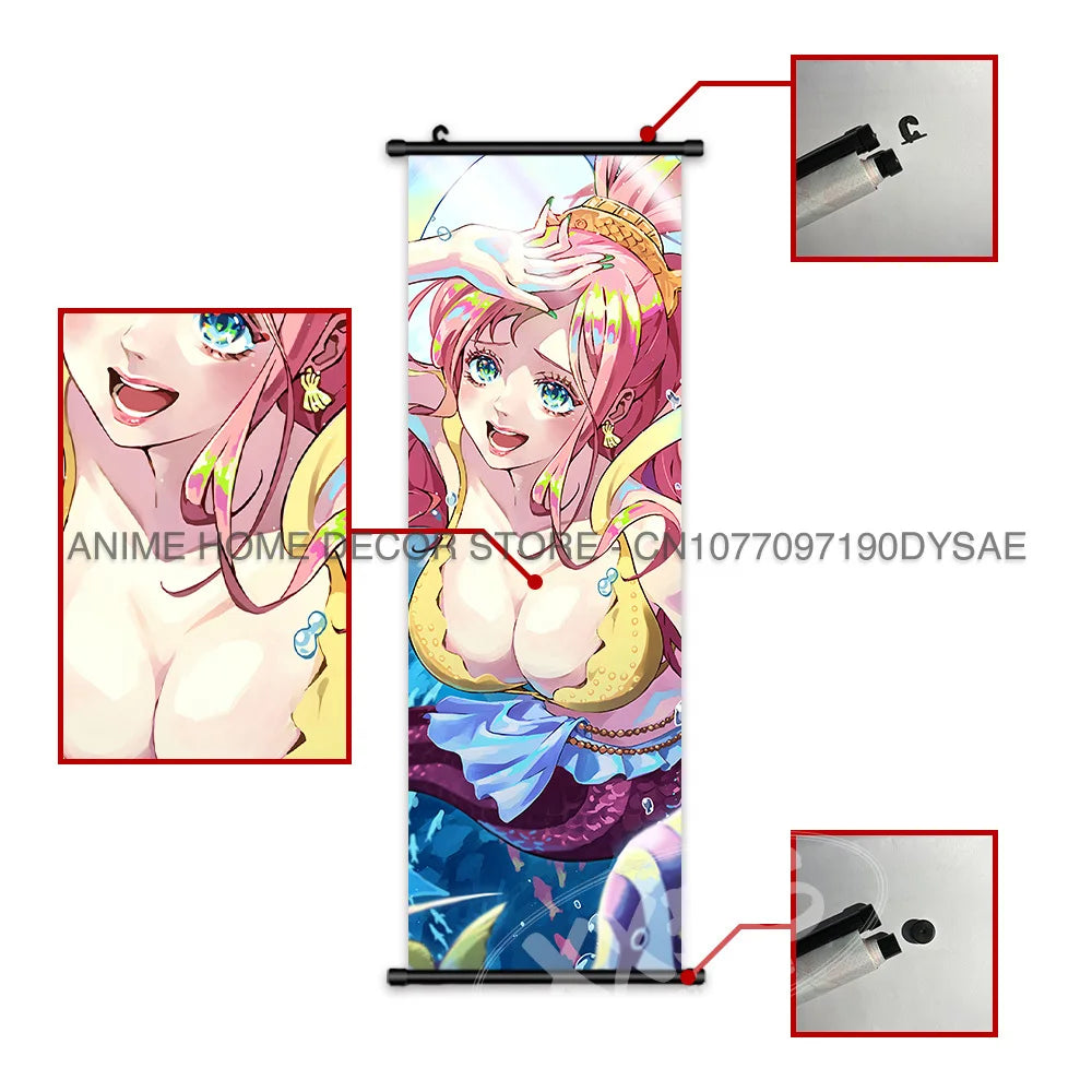 ONE PIECE Poster Anime Shirahoshi Hanging Paintings Vivi Home Decor Boa Hancock Wall Art Nico Robin Scroll Picture Nami Mural - One Piece Merchandise - Free Shipping Buy Now