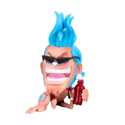 8-10cm Anime Figur One Piece Monkey D Luffy Roronoa Zoro Kawaii Spielzeug Q-Version Figural Nendoroid Auto Dekoration PVC Modell Geschenk