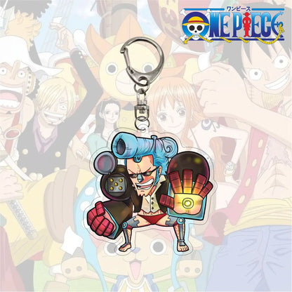 Anime One Piece Trafalgar Law Charlotte Katakuri Nico Robin Nami Chopper Lysop Acryl Schlüsselanhänger Schlüsselanhänger Anhänger Figur Geschenke