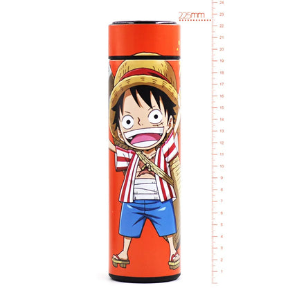 One Piece Cartoon Anime Figure Vacuum 480ML Cup Luffy Zoro Sanji Cosplay Student Thermos Flask Sports Water Bottle School Gift