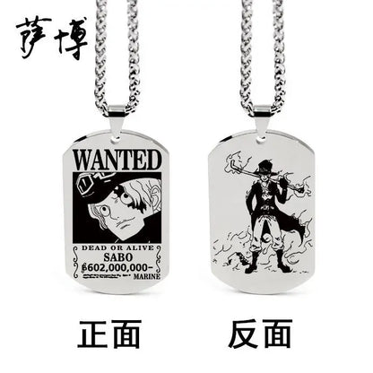 Anime One Piece Necklace Luffy Ace Chopper Zoro Sanji Wanted Pendant Men Women Couples Necklace Fashion Accessories Xmas gift - One Piece Merchandise - Free Shipping Buy Now