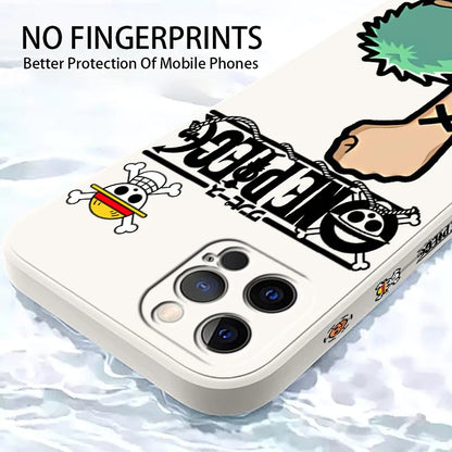 Anime One Piece Sanji Soft TPU Cover For iPhone 16 15 14 13 12 11 Pro Max Plus Left Rope Shockproof Liquid Phone Case