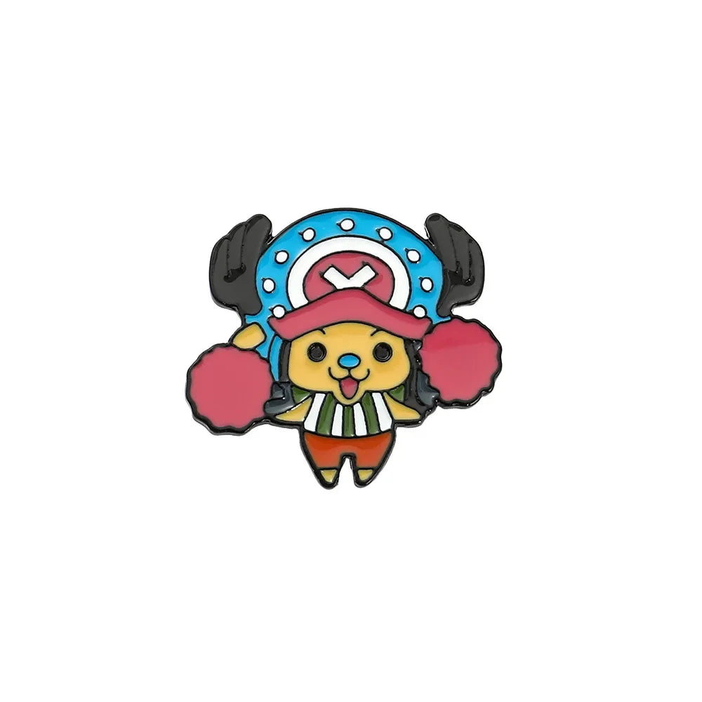 Broches en émail One Piece, personnages de dessins animés Luffy, Zoro, Nami, Chopper, Sanji, Usopp, badges en métal, sacs à dos, épingles à revers, jouets