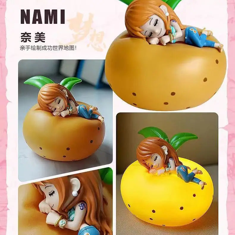 One Piece Luffy Zoro Nami Sanji Night Light Anime Figure Lamp Soft Light Bedroom Bedside LED Light Room Children Toys Gift