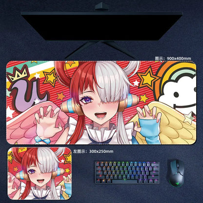 Anime Manga One Piece Mauspad Luffy Zoro Sanji Robin Nami Law PU Leder Mauspad Computer Tastatur Pad Zubehör Schreibtischunterlage