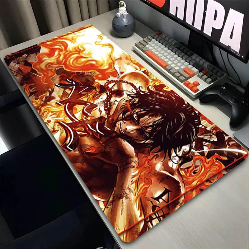 Anime Mouse Pad Gaming Accessories Carpet Gamer Keyboard Desk Mat O-one P-piece Portgas D Ace Non-Slip Laptop Notebook Mousepad - One Piece Merchandise - Free Shipping Buy Now