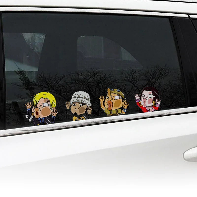 1 autocollant en vinyle One Piece Luffy, dessin animé amusant, pour fenêtre de voiture, ordinateur portable, bouteille d'eau, PVC