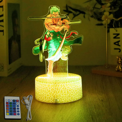 Actions Figure One Piece Luffy Zoro Anime Figures 3D Lamp PVC Action Collection Model Toys LED Night Light Kid Christmas Gift - One Piece Merchandise - Free Shipping Buy Now