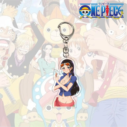 Anime One Piece Trafalgar Law Charlotte Katakuri Nico Robin Nami Chopper Lysop Acryl Schlüsselanhänger Schlüsselanhänger Anhänger Figur Geschenke