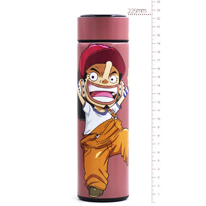 One Piece Cartoon Anime Figure Vacuum 480ML Cup Luffy Zoro Sanji Cosplay Student Thermos Flask Sports Water Bottle School Gift