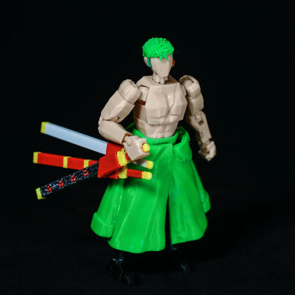 3D Printed ONE PIECE Roronoa Zoro Anime Multi-Jointed Shapeshift Toys Action Figures Mannequin Model Ornaments Gifts Toys