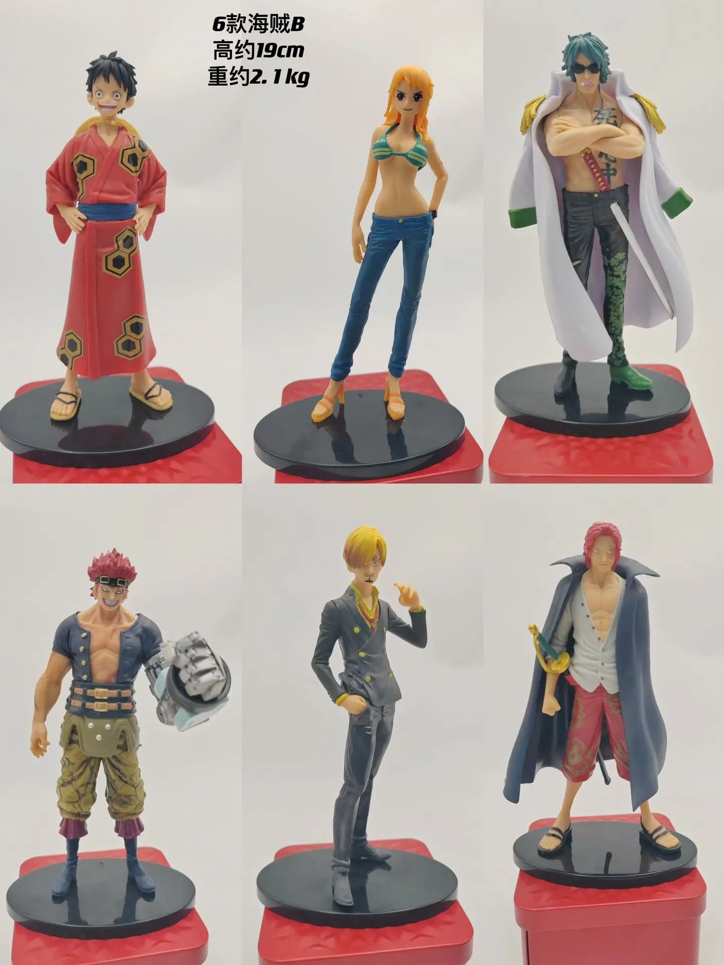 Hochwertiger billiger Verkauf Anime One Piece Luffy Zoro Nami Sanji Franky Shanks Boa Kinderfiguren PVC-Modell Spielzeug 16-18 cm