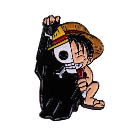 One Piece Cartoon Hartemaille-Anstecknadel Luffy Zoro Sanji Law Abzeichen Brosche Rucksack Hut Emaille-Anstecknadeln Accessoires Geschenk für Freunde Fans