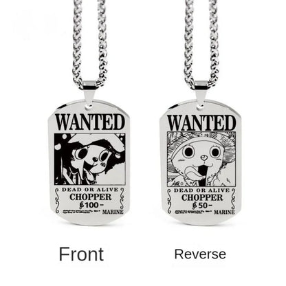 Anime One Piece Necklace Luffy Ace Chopper Zoro Sanji Wanted Pendant Men Women Couples Necklace Fashion Accessories Xmas gift - One Piece Merchandise - Free Shipping Buy Now