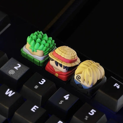 One Piece Peripherals Mechanical Keyboard Replacement Cap Roronoa Zoro Creative Cartoon Keycaps Monkey D Luffy Sanji boy gift