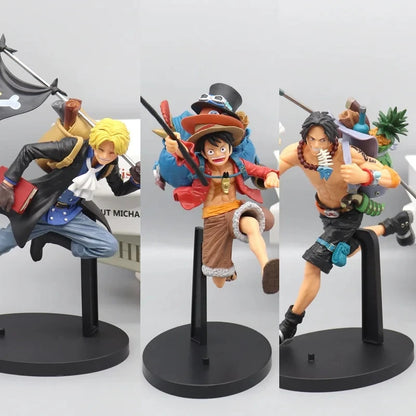 17cm One Piece Anime Figure Running Sabo Backpack Portgas D Ace Monkey D Luffy Action Figure Collection Model Ornaments Toy Gift - One Piece Merchandise - Free Shipping Buy Now