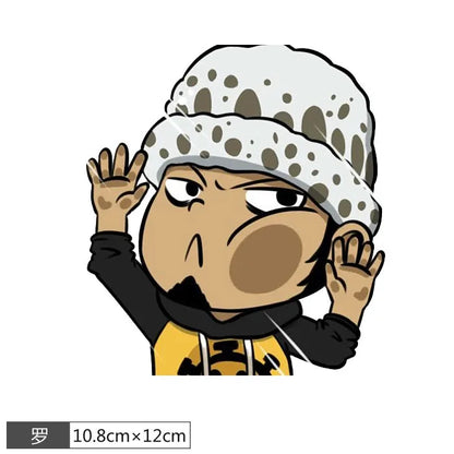 1 autocollant en vinyle One Piece Luffy, dessin animé amusant, pour fenêtre de voiture, ordinateur portable, bouteille d'eau, PVC